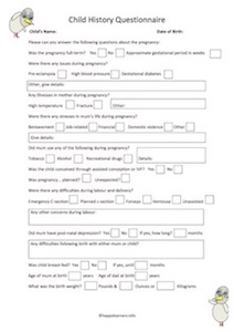Child History Questionnaire